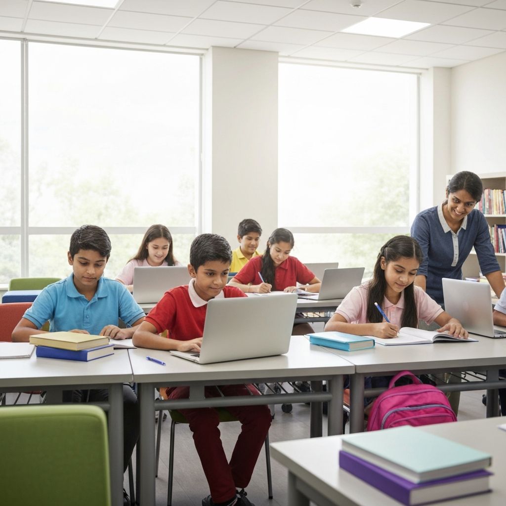 Students studying in a classroom